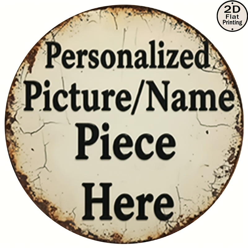 オーダーメイドのレトロ調円形金属製壁飾り、名前や写真を入れら - Vintage Collectible Plates のレビューと価格