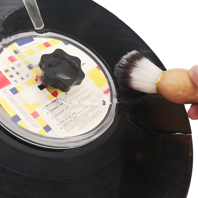 ビニールレコード木製水洗浄ブラシ LP ホルダークリーナー防 - Vinyl Record Cleaner のレビューと価格