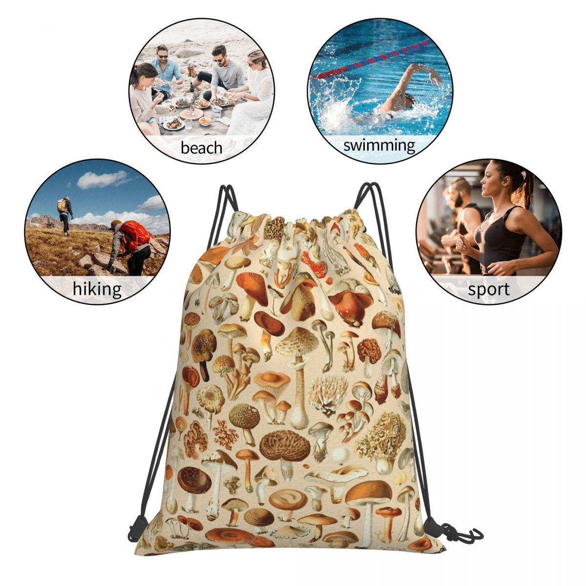 ヴィンテージ風のきのこ柄コレクション。多機能バックパック、ド - Vintage Collectible Books のレビューと価格