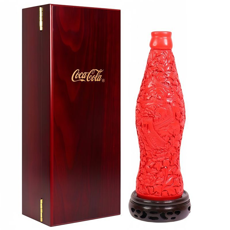コーラのヴィンテージ風、彫刻が施された漆塗りのボトル。万里の - Vintage Collectible Bottles のレビューと価格