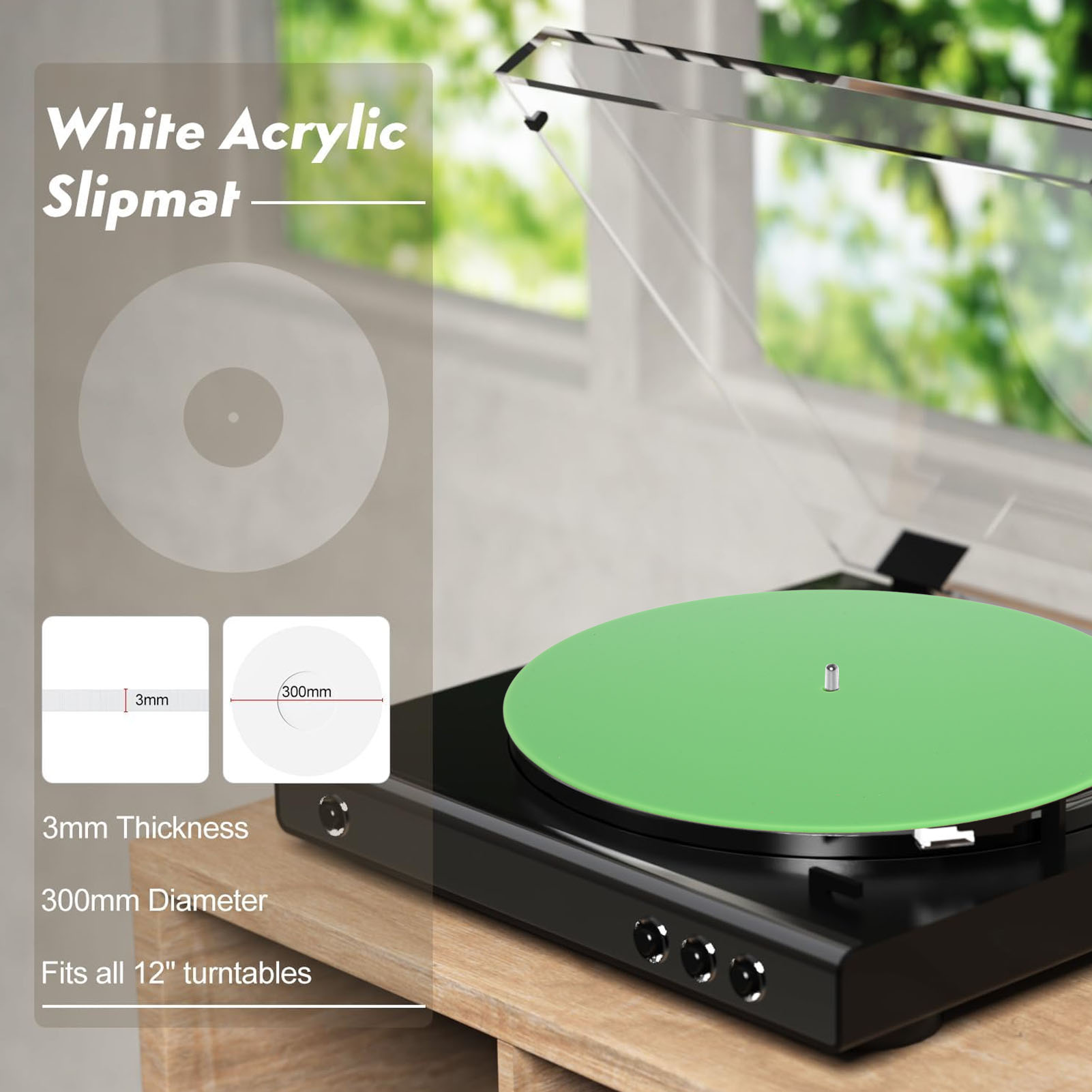 プレコードプラッタースリップマット、アクリルターンテーブル、 - Vinyl Record Cleaner のレビューと価格