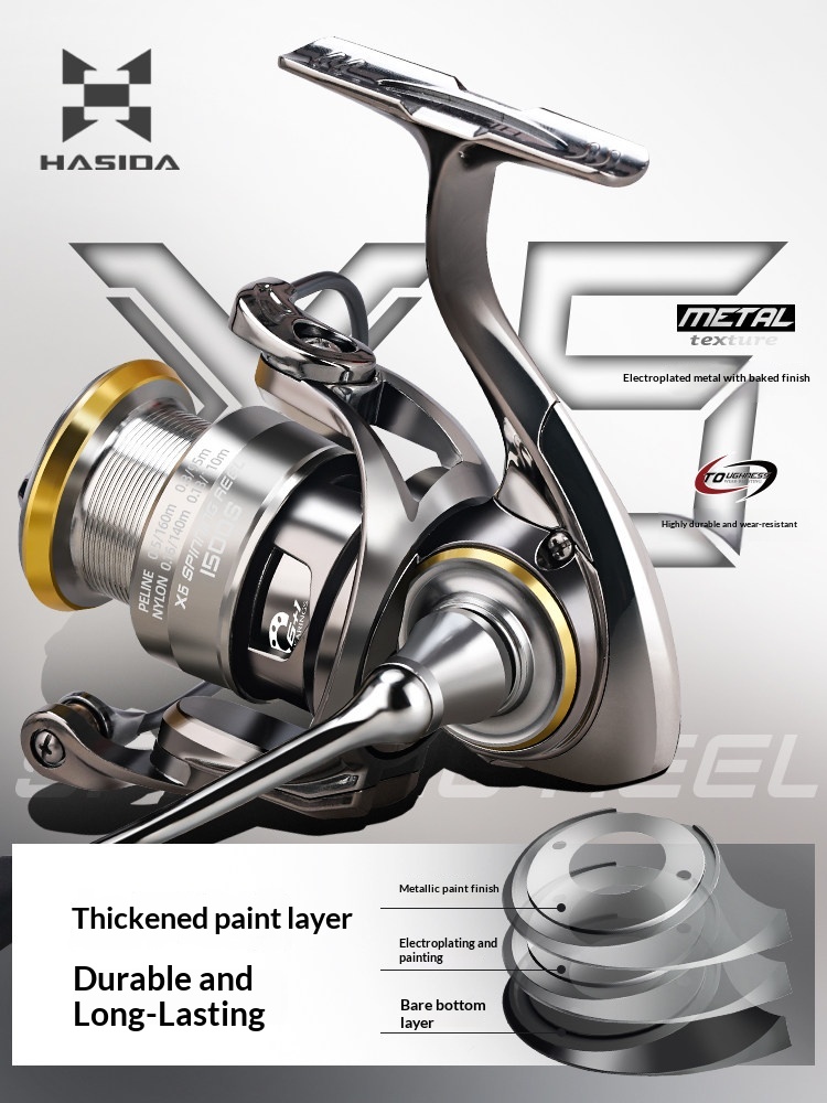 ハシダX6スピニングリール。金属製スプール、遠投可能、軽量。 - Developing Tank Reel のレビューと価格
